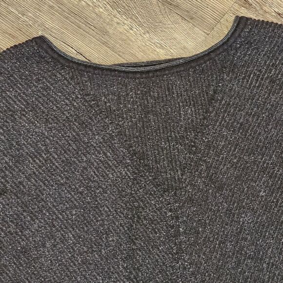 LUCKY BRAND Tie Front Women's Sweater Ribbed Long Sleeve Boxy Crewneck Size L - Picture 3 of 9